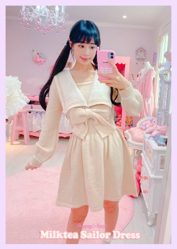 Milktea Sailor Dress (S,M)